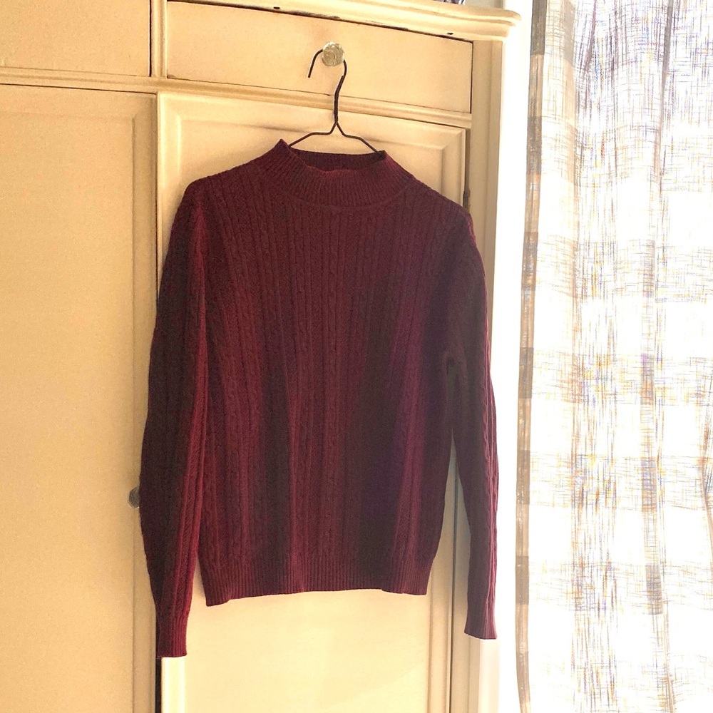 Studio Works Cotton Cable Knit Cowl-neck Sweater